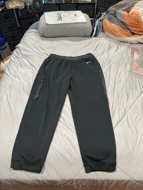 Nike Men's XL Dri-FIT Performance Training Pants Black with Mesh Side Panels